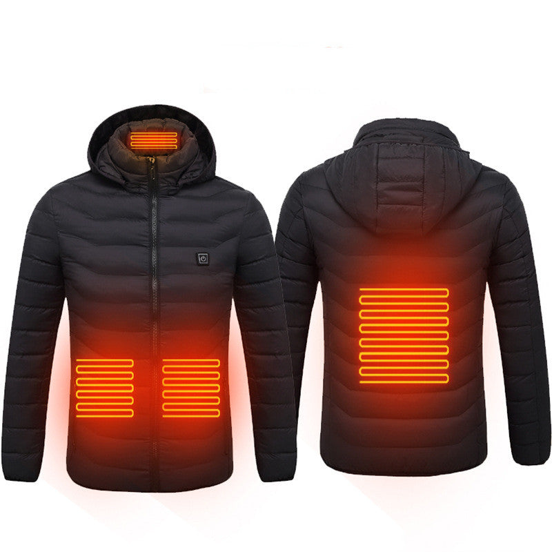 New Heated Jacket Coat USB Electric Jacket Cotton Coat Heater Thermal Clothing Heating Vest Men&#39;s Clothes Winter