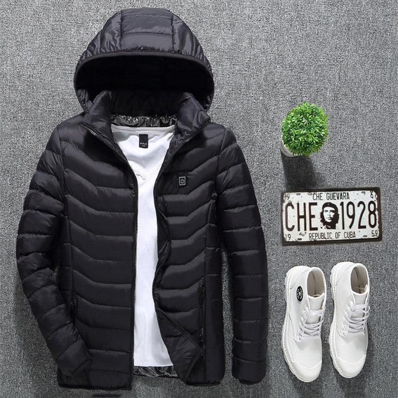 New Heated Jacket Coat USB Electric Jacket Cotton Coat Heater Thermal Clothing Heating Vest Men&#39;s Clothes Winter