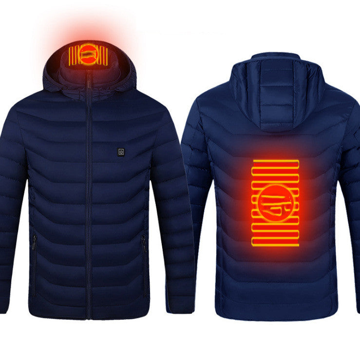 New Heated Jacket Coat USB Electric Jacket Cotton Coat Heater Thermal Clothing Heating Vest Men&#39;s Clothes Winter