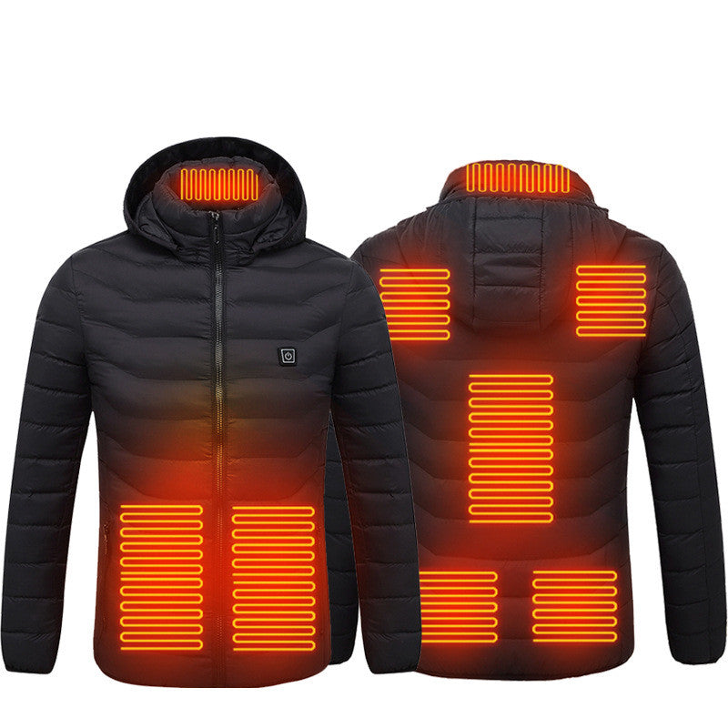 New Heated Jacket Coat USB Electric Jacket Cotton Coat Heater Thermal Clothing Heating Vest Men&#39;s Clothes Winter
